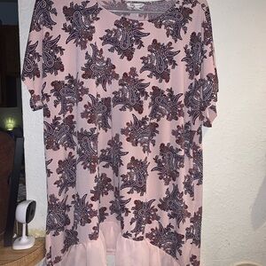 Cato Pink Paisley Short Sleeve Tunic